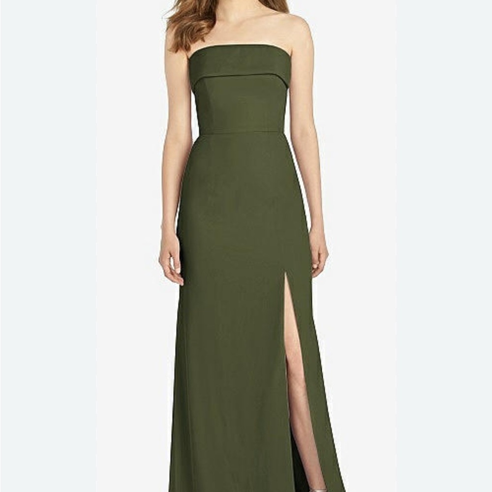 Abella Strapless Olive Evening Dress